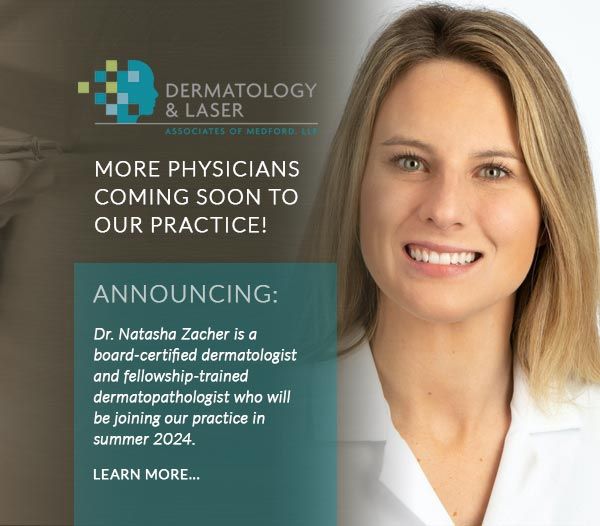 announcing Dr. Natasha Zacher, a board certified dermatologist who will be joining our practice in Summer 2024
