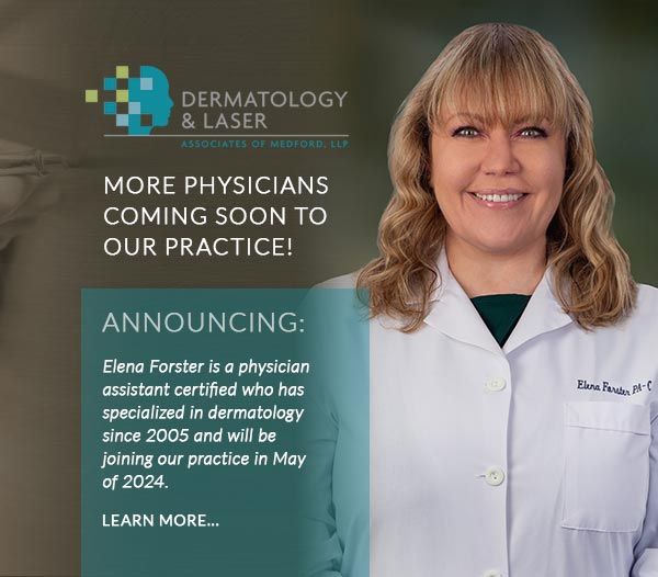 Elena Forster is a physician assistant certified who has specialized in dermatology since 2005 and will be joining our practice in May of 2024